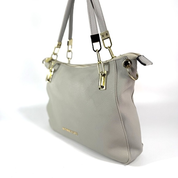 Michael Kors Grey Pebbled Leather Brooke Large Shoulder Bag With Change Purse - Picture 4 of 16